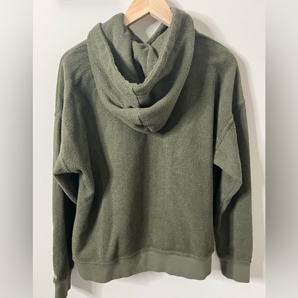 Outerknown Hooded Pullover Terry Sweatshirt Size Medium Green - Picture 2 of 8